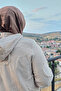 Women's Clothing Plus Size Ring Embossed Printed Jacquard Hooded Bag Cap with Pockets - 6