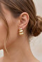 Gold Color Curved Retro Earrings - 2