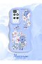 Redmi 10 Compatible Case Camera Protector Blue Silicone Couple Phone Case Cover Floral Pattern - 2