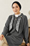 Scarf Knitwear Tunic R7178 Anthracite - 3