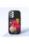 Samsung Galaxy A33 Compatible Case Camera Protective Black Silicone Couple Phone Case with Floral Pattern