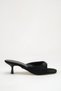 Women's Buckle Heeled Sandals Black Suede - 6