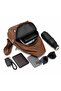 Men's Multi-Use Waterproof Chest Bag with USB Charging Port and Multiple Pockets with Adjustable Strap - Brown - 4