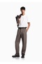 Men's Regular Fit Round Neck Logo Embossed Short Sleeve White T-Shirt - 2