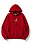 Portrait and Butterfly Printed Hooded 2 Thread Threaded Sweatshirt