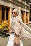 Allure Linea Patterned Tencel Shawl - Beige - 4