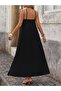 Women's Front-Crossed, Rubber-Detailed, Open-Shoulder, Long Janjan Crepe Dress - 2