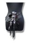 Women's Asymmetrical Cut Black Genuine Leather Belt with Scarf - Étoile Handmade Design