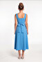 A-Line Midi Woven Dress Lnt0042 Light Blue - 5