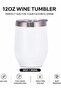 Sublimation Stemless Wine Tumbler with Handle & Straw, 304 Stainless Steel Blank Insulated Cup, Double-Wall Vacuum Travel Mug for Coffee, Tea, Wine & Cold Drinks, Customizable Gift Tumble - 4