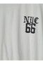 Vizyon New Season Gray Crew Neck Nyc Printed Men's T-Shirt - 7