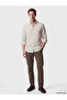 Vizyon New Season Beige Regular Fit Striped Men's Shirt - 2