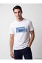 Peak New Season White Crew Neck Printed Men's T-Shirt