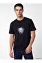 Vizyon New Season Black Crew Neck Printed Men's T-Shirt