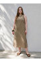 Lcwaikiki Curve Khaki Large Size Modal Blended Women's Dress - 2