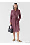 Burgundy Striped Oversize Women's Shirt Tunic - 4