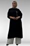 68043 Plus Size Double Tensel Tunic with Buckle Detail - Black - 5