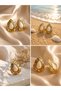Gold Drop Shape Appearance Modern Earrings Elegant and Stylish Women's Earrings - 3