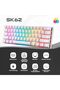 لوحة مفاتيح ميكانيكية لاسلكية للألعاب SK62 BT بـ 61 مفتاحًا مع إضاءة خلفية RGB ومفاتيح حمراء ووظائف ماكرو - 5