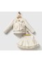 2-5 Years Old Girl's Ecru Jacketed Skirt Set with Bow Detail, Stylish for Special Occasions - 2