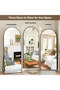 Arched Full-Length Floor Mirror Large Black Frame Dressing Mirror for Bedroom & Living Room (180X90cm) - 4
