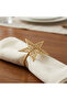 3 pc Star, Moon & Lantern Metal Napkin Ring Set - Gold - 5