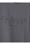 Peak New Season Gray Crew Neck Textured Men's T-Shirt - 6