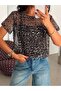 بلوزة رياضية مزينة بالترتر - أسود - 2