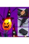 (eb40)Festival Decorations Hanging Pumpkin with Witch Hats, 5 Pack Lighted Pumpkins Decor Indoor, Led Colorful String Lights Waterproof Battery for Home Porch Yard Garden Outside 5 Pcs(Pumpkin) - 4