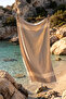 100% Cotton Geometric Patterned Beach Towel Bath Sauna Sea Towel Peshtemal 03 Mink - 3
