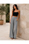 Women's High Waist Double-Breasted Detailed Wide-Leg Trousers - 5