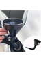 Wide-mouth automotive fuel funnel with flexible extension nozzle hose, automotive fuel funnel with handle for engine, RV, water, transmission fluid.