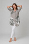 Women's Multi-Colored Patterned Italian Style Buttoned Shirt Collar Tunic - 2