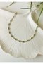 Blue Flower Stone Detailed Gold Steel Anklet 23+5 cm