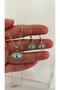 Necklace and Earring Set Stylish Evil Eye Symbol Stone Silver Color Stylish Xp Set Necklace 45 cm - 3