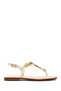 صندل نسائي من الجلد باللون الأبيض مع مشبك عند الكاحل 26SFD483014