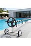8-piece solar pool cover fastener set, parasol wheel belt, pool cover clamp for moving the reel, and waterproof fabric. - 6