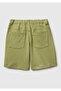 Boys' Khaki Drawstring Waist Drawstring Pocket Logo Embroidered Bermuda Shorts - 2