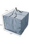 Garden cushion and pillow storage bag, tear-resistant, with handle, grey 210D Oxford cloth, weatherproof, UV resistant, 81 x 81 x 61 cm - 2