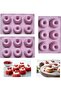 3-Piece Mini Ring Cake Mold Set, 6-inch Capacity Small Ring Cake Mold, Silicone Ring Cake Mold, Brownies (Light Purple), Baking Mold, Muffins