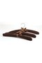 Wooden hangers – padded, non-slip design – high-grade metal hooks – suitable for dresses, coats, and trousers (brown) – 5-pack - 4