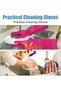 3 Pairs M Natural Latex Household Cleaning Gloves (38cm) - Reusable Waterproof Dishwashing Gloves with Non-Slip Grip for Gardening - 3