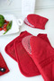 Cotton towel heat insulation mat set, kitchen heat insulation mat, 6-piece set - 5