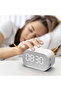 Large Digital Alarm Clock Backup Battery Wireless Bluetooth Speaker Radio Electronic Desktop Clock for Children Bedroom White - 5