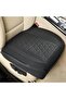 Front car seat covers – PU leather – padded design – non-slip bottom with storage pocket – universal – quick installation – one-piece – black - 3