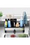 Stainless Steel Kitchen Sink Sponge and Brush Storage Rack with Automatic Drain Tray (Black) - 2
