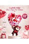 32 Inch I Love You Teddy Bear Foil Balloon Helium Compatible Large Size Valentine's Day Marriage Proposal Party Decoration - 2