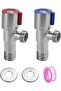 Two 304 stainless steel angle valves, metal angle control valves, universal angle valves, with sealing tape.