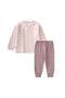 Patterned Ribbed Seasonal Girls' Set 1-6 Years Old Ecru Copper - 2
