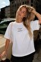 Women's Oversize T-Shirt Quiet Tomorrow 3D Printed White – Crew Neck, Comfortable Fit, 100% Cotton - 2